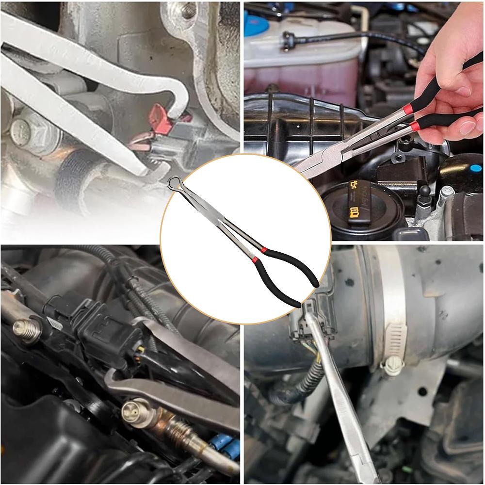 Car Electrical Disconnect Pliers Set Long Fuel Line Caliper Oil Hose Cooling Clip Auto Plug Connector Separate Wire Removal Tool