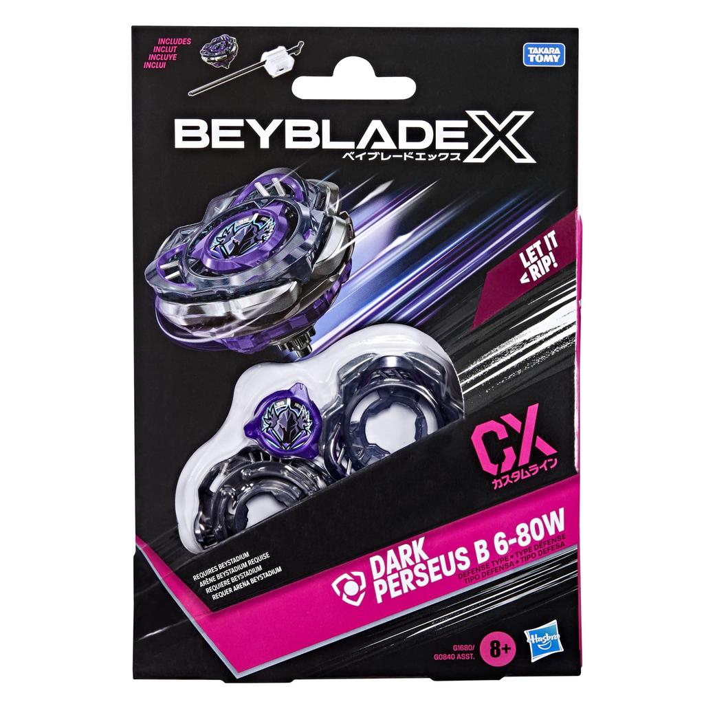 Beyblade X Dark Perseus B CX Starter Pack Set with Defensive Top Authentic Takara Tomy Battle Top Game Toy for Boys and Girls 6-80W & Launcher, 8+