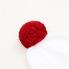 Soft Knitted Hat Color Contrast Stretchy Pullover Hat for Holiday Celebration Family Gathering Photography Pompoms Hat