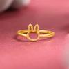 Vietnamese Gold-Plated Year of the Rabbit Fashion Ring - Open Style Rabbit Design, Perfect Gift for Girlfriend