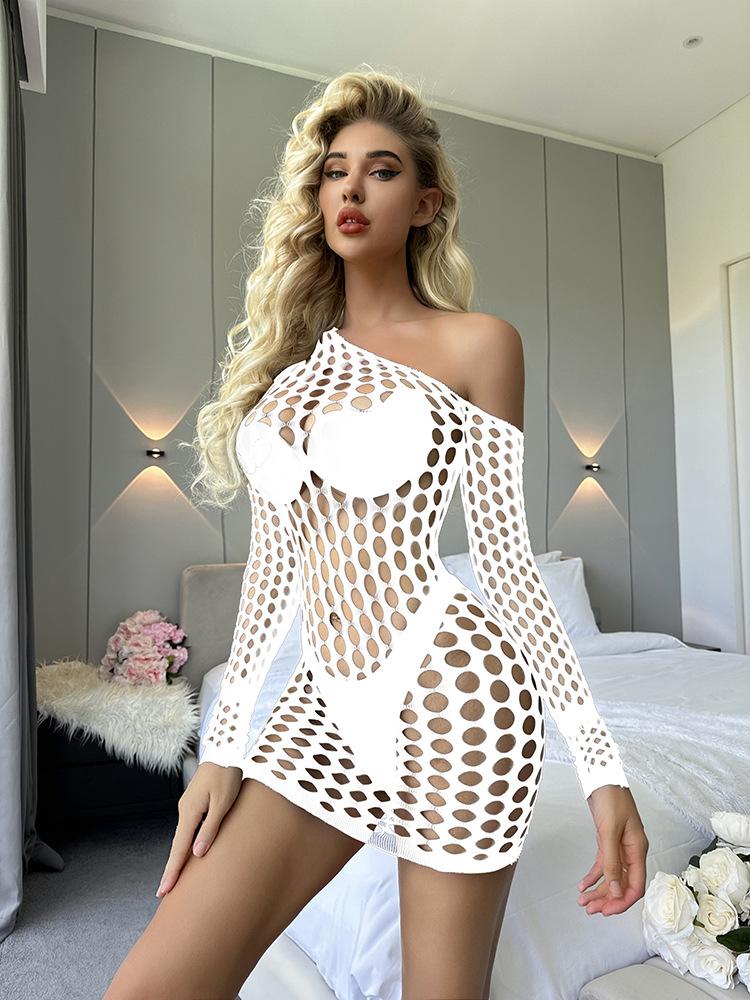 Hip Skirt Sexy Underwear Long Sleeves Sexy Hollow Mesh Skirt