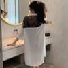 Chiffon Pajamas Women'S Summer Short-Sleeved Bow Lace Pajamas, High-End Sweet Home Wear
