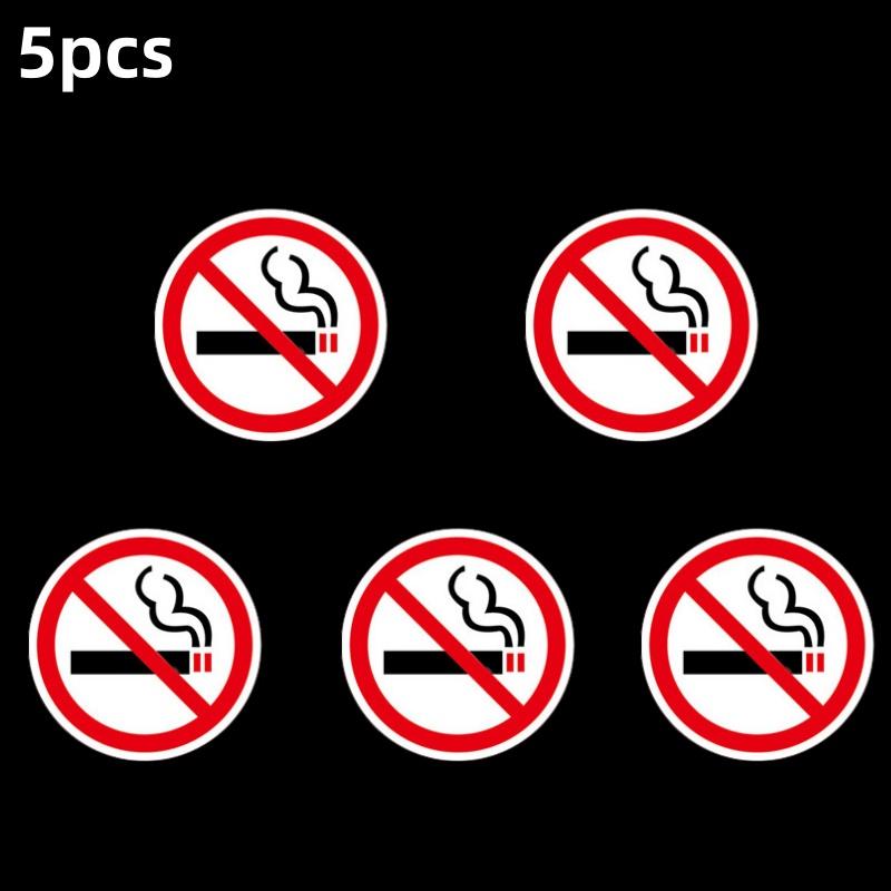 2/5pcsNo Smoking Sign Sticker Indoor Outdoor Office Coffee Shop Library Train No Smoking Adhesive Sticker