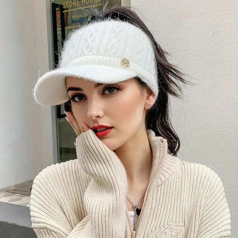 1PC Baseball Cap Elegant Knitted Headband Warmth Fit Gift Adjustable Casual Thick Versatile Sports Cap Playful Multi-Color