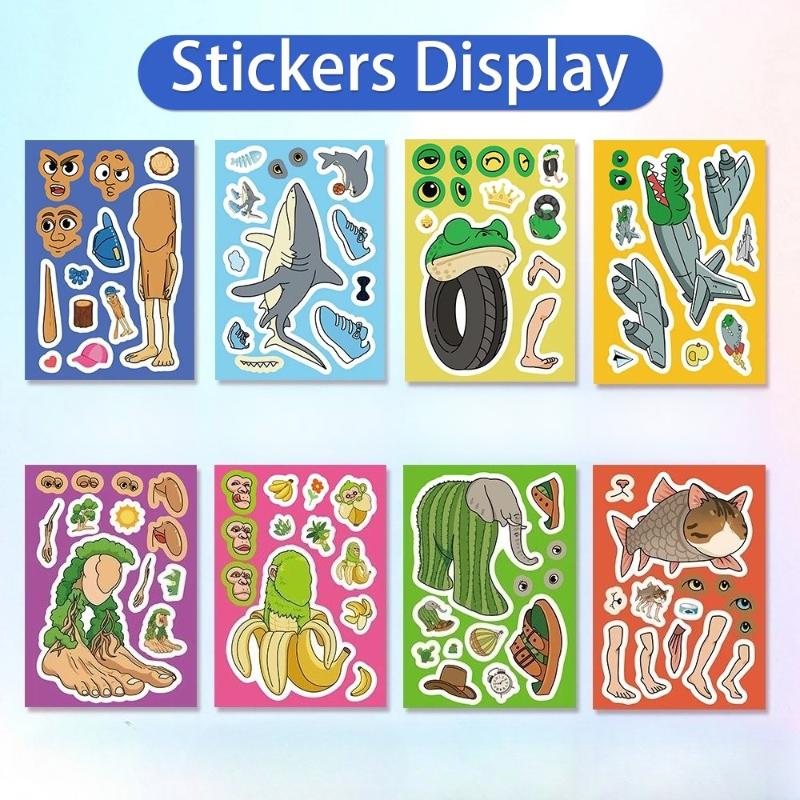 1-6 set Sticker Italiani Brainrot Tung Tung Sahur Telalaero Telala Squalo Sticker Divertenti Fai una Faccia Gioco Interattivo Regalo di Compleanno