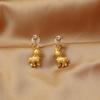 Ancient Gold Pony Earrings - Year of the Horse Zodiac Cartoon Unicorn Ear Clips