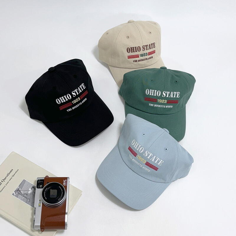 Women s Cursive Green Cotton Ball Cap C7968_Black