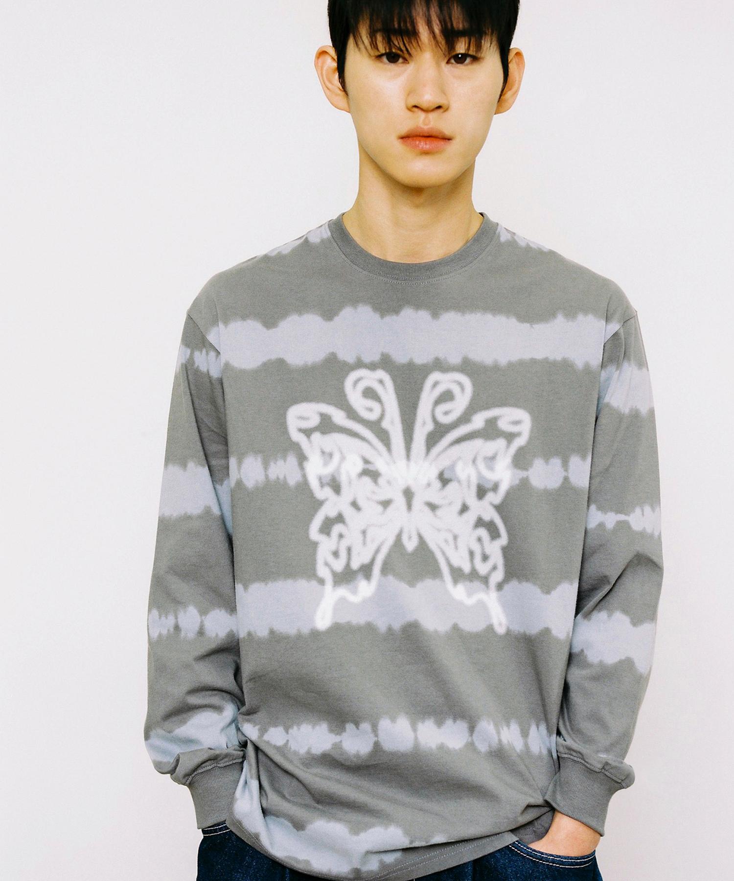 Web House Butterfly Stripe Long Sleeve - Blue/Charcoal Blue