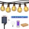 Solar String Lights Outdoor G40 Patio Lights with LED Shatterproof Bulbs,Weatherproof Hanging Lights for Backyard Bistro