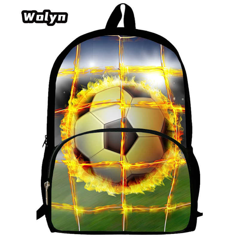 Football School Bag High Definition Waterproof Printing Multi-Functional Load Reduction Ridge Backpack