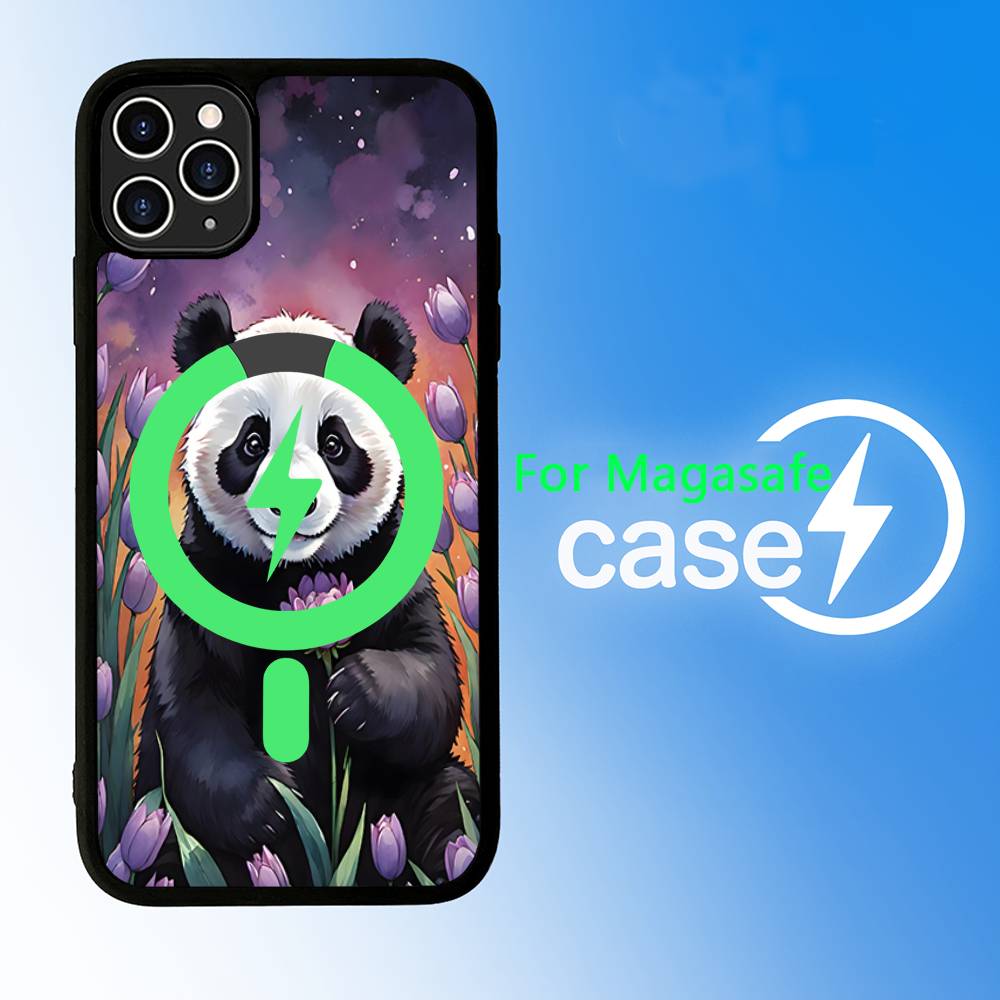 Ver Aesthetic Panda Cute For Magsafe Magnetic Phone Case For IPhone 17 16 15 14 Plus 13 12 11 Pro Max Air Cover