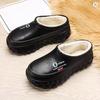 Men Women Winter Slip-on Sandals Couples Style Thick Sole Height Increase Fur Lined Warm Footwear