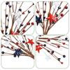 Patriotic Artificial Berry Stem Pick Red White Blue Berries Pick for 4th of July Pentagram Faux Branch for Home Office