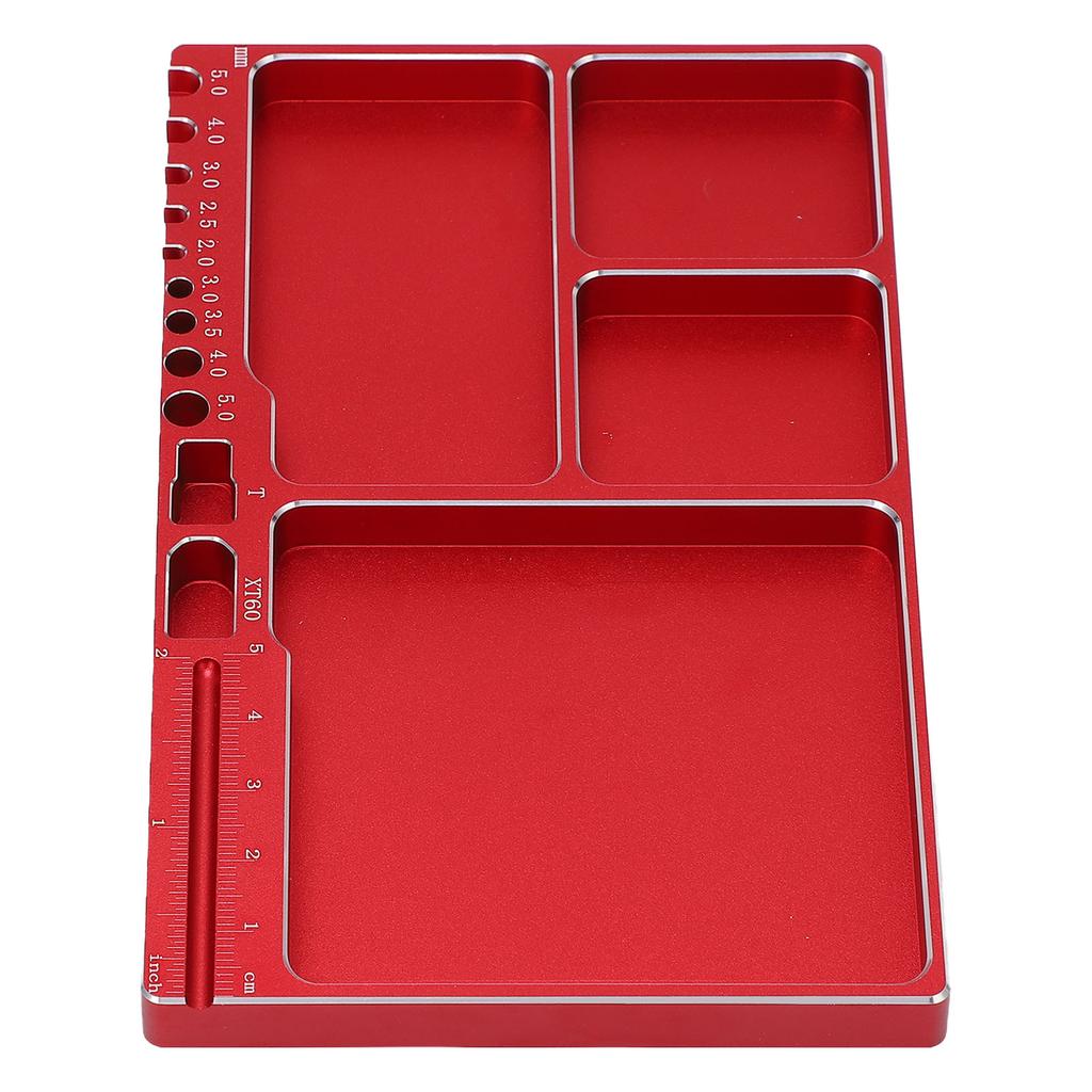 Magnetic Screw Tray Aluminium Alloy Magnetic Adsorption Widely Used Magnetic Parts Tray with Magnetic Pad for RC Repair