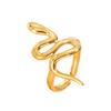 Personalized Stainless Steel Snake Ring - Bright Surface, Open Design, Hip Hop Punk Style for Women