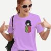 Maglietta con Stampa Taschino Personaggi Anime Cartone Animato Donna Adolescenti Magliette Abbigliamento Unisex Vintage Streetwear Stile Quotidiano Moda Streetwear