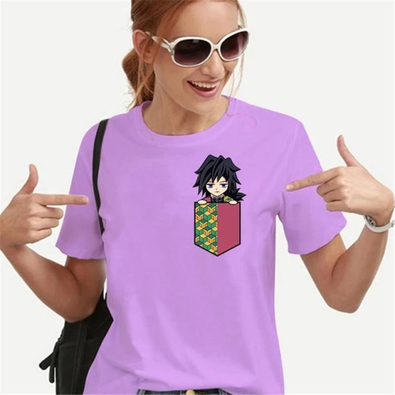 Maglietta con Stampa Taschino Personaggi Anime Cartone Animato Donna Adolescenti Magliette Abbigliamento Unisex Vintage Streetwear Stile Quotidiano Moda Streetwear
