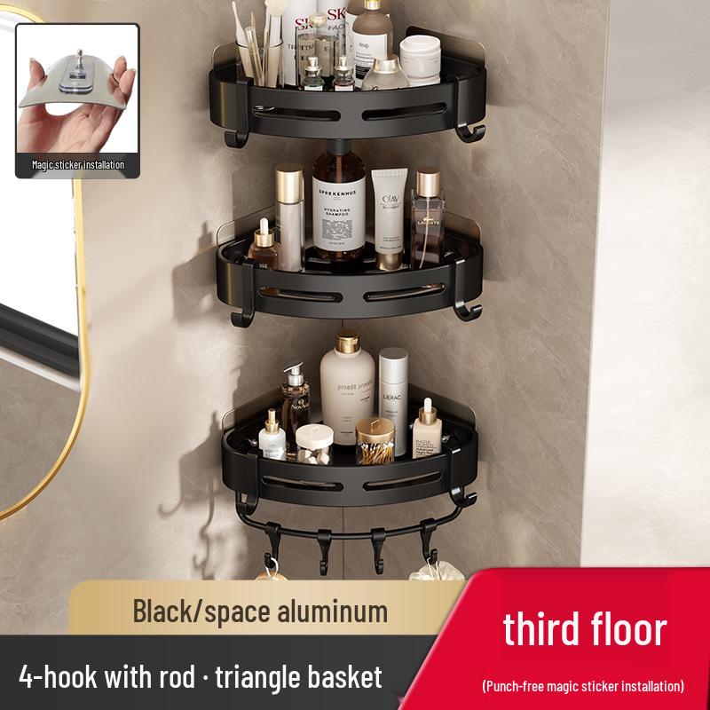 Punch-Free Wall-Mounted Bathroom Storage Shelf