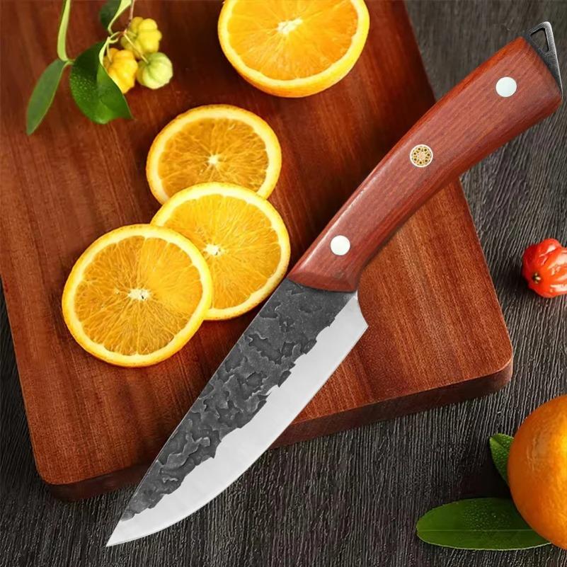 Handmade Forged Stainless Steel Kitchen Utility Boning Knife Fruit Paring Meat Cleaver Butcher Knife Cooking BBQ Slicing Knives