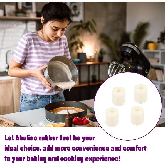 Mixer Rubber Feet Compatible with KitchenAid Stand Mixers Feet, Mixer Feet Pads, Mixer Rubber Feet Replacement Parts 4161530, 9709707, for KSM90,