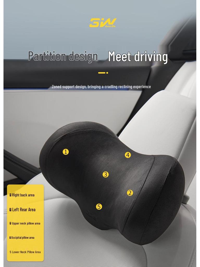 3W Adjustable Memory Foam Neck Pillow for Tesla Model Y & 3 Refreshed Version