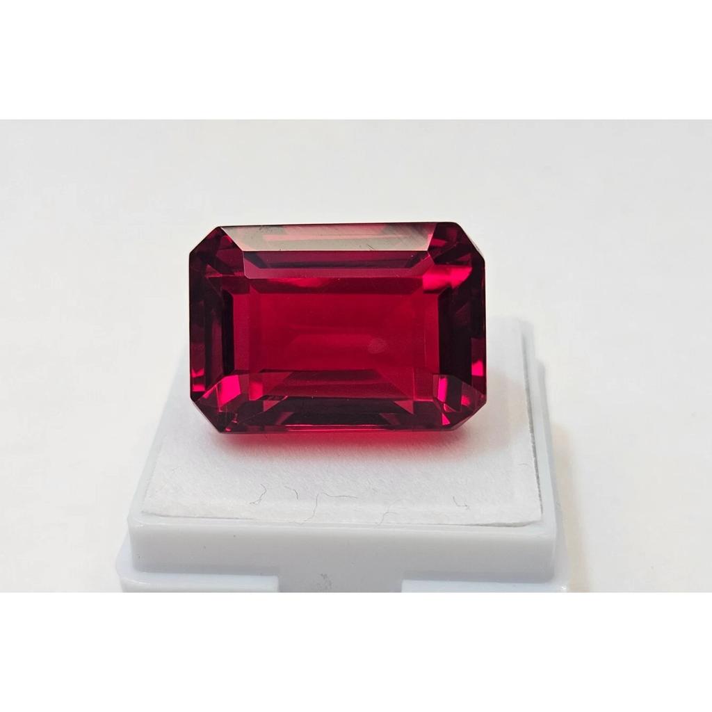 28+ Ct Natural Red Ruby For Making Emerald Cut Fabulous Certified Gemstone