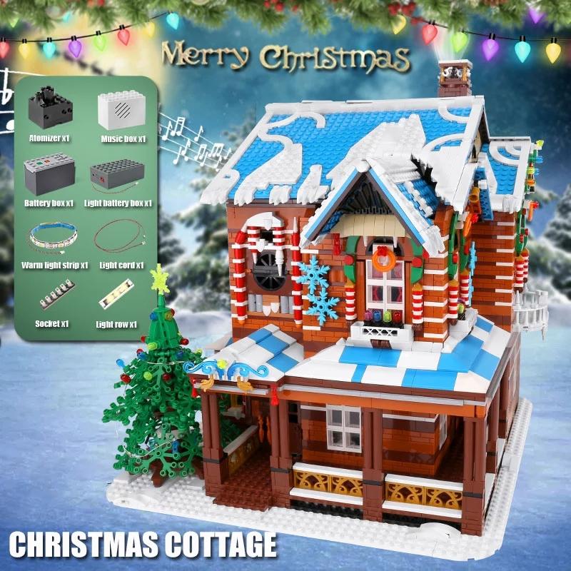 

Mold King 16011 Streetview Рождественский дом со светодиодными музыкальными деталями Модель Строительные блоки Кирпичи Детские подарки на день рождения