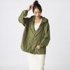 Ocean Pacific Nylon Lightweight Rash UV Khaki Parka, Outerwear, Guard, Protection, Oversized,