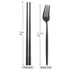 Black Stainless Steel Set Cutlery Dinner Fork Chopsticks Portable Dinnerware Set 2Pcs Silverware Western Kitchen Home Tableware