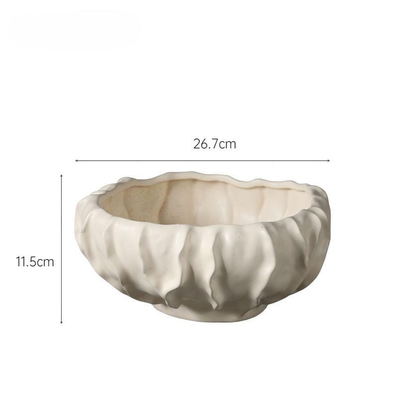 Керамическая фруктовая тарелка-украшение Геометрическая плиссированная настольная емкость-контейнер Поднос Абстрактная фруктовница Аксессуары для домашнего декора