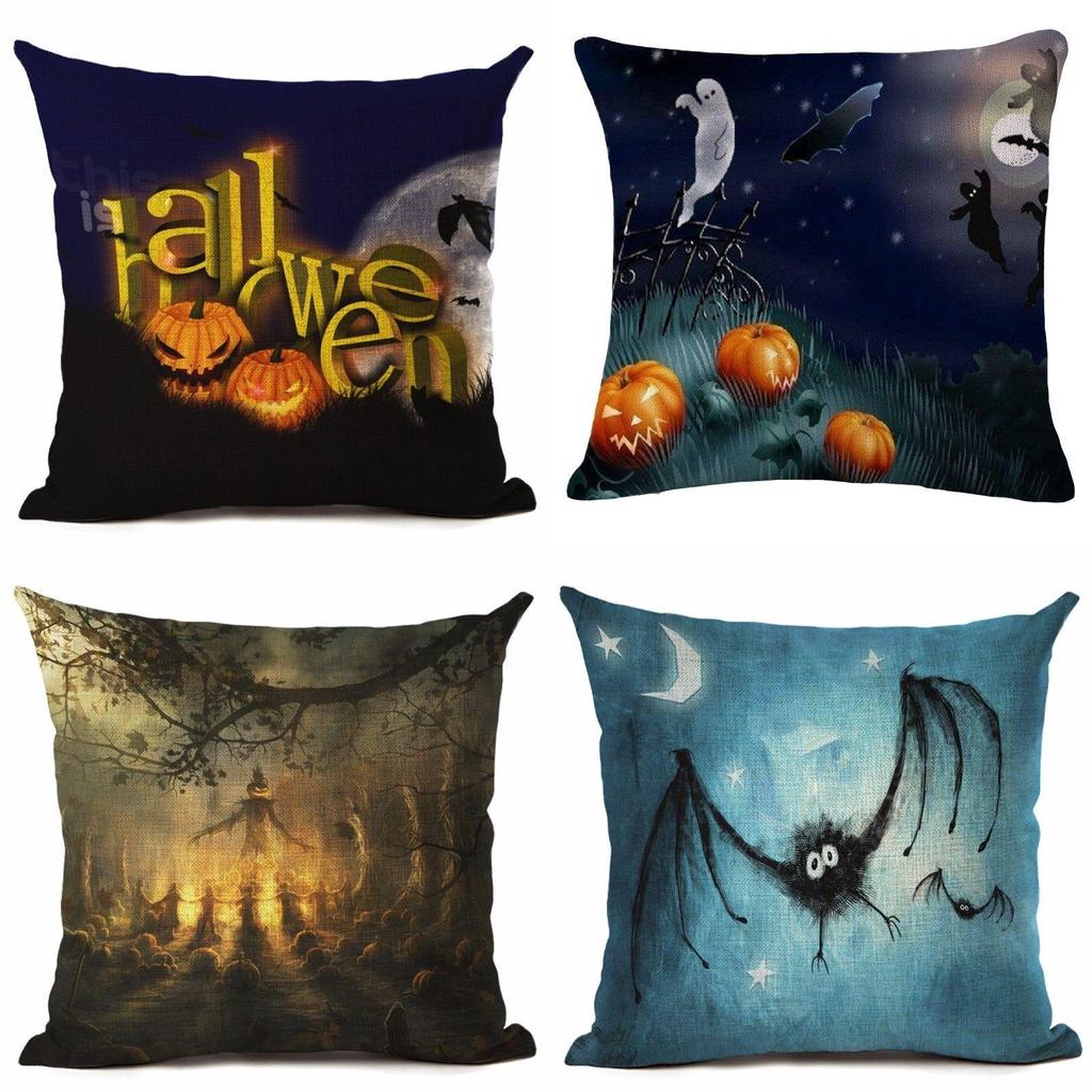 18" Cotton Halloween Linen Throw Pillow Case Cushion Cover Party Home Decor Sofa