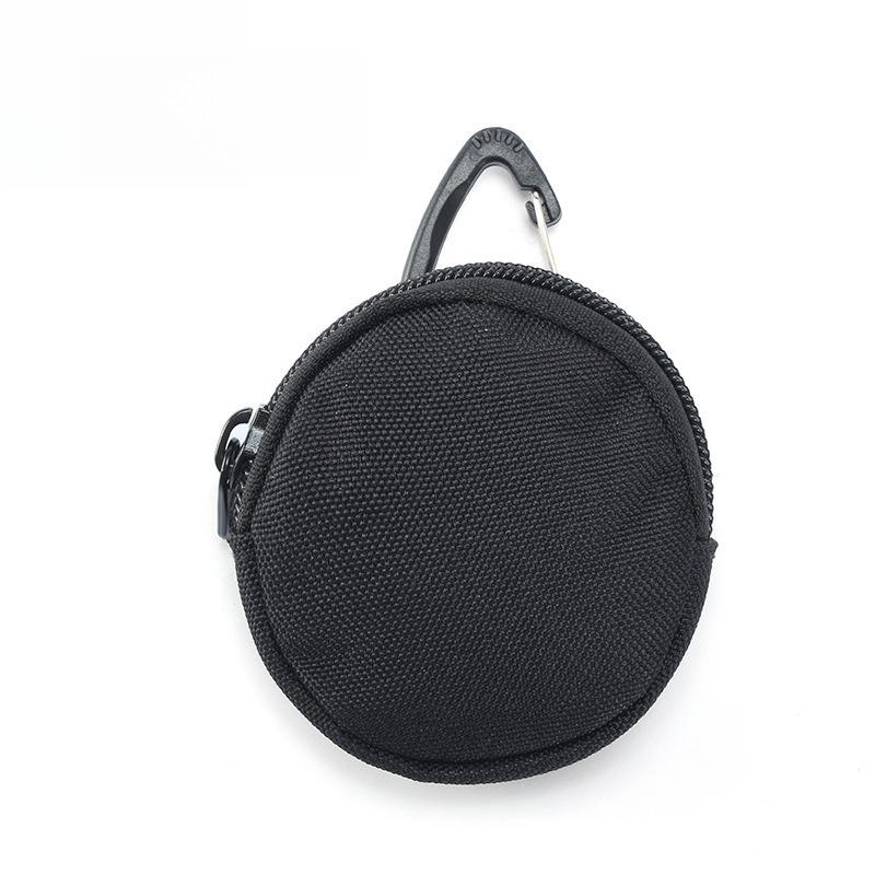Men's Military Enthusiast Zipper Earphone Bag with Loose Change Sports Outdoor Tactical Circular Mini Card Bag for Women