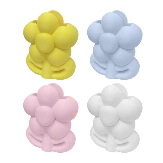 3D Printed Flower Shape Makeup Brush Holder, Floral Pen Pencil Holder, Aesthetic Cute Flower Home Decor, Desktop Organizer for Home Office