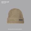 Knitted wool hat children's autumn and winter trendy brand bag head warm cold hat sticker letter big head circumference stacking hat