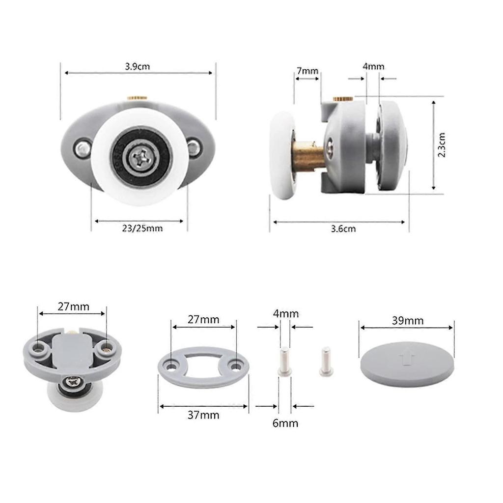 Shower Door Runner Wheels, Plastic Pulleys Sliding Door Rollers For Shower Cabin Bathr