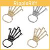 Halloween Decor Punk Skull Hand Ring For Women With Electroplated Alloy Hand Jewelry