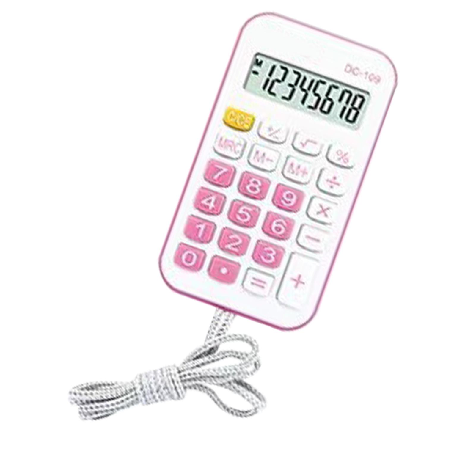 

Карманный калькулятор Мини Маленький Портативный для Студентов Школьные Офисные Принадлежности с Веревкой Синий розовый