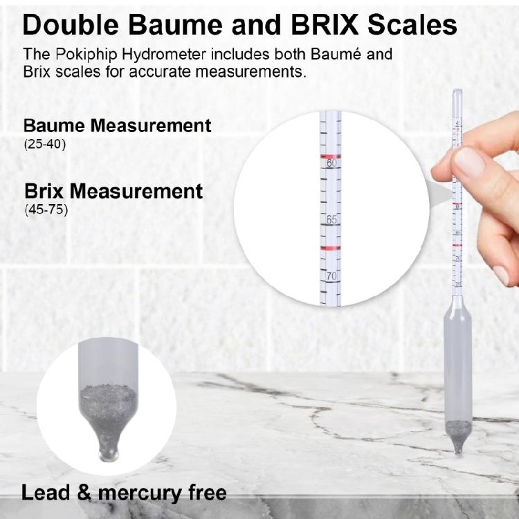 Ahornsirup-Hydrometer - Messen von Zucker- und Feuchtigkeitsgehalt (Dichte) von Gekochtem