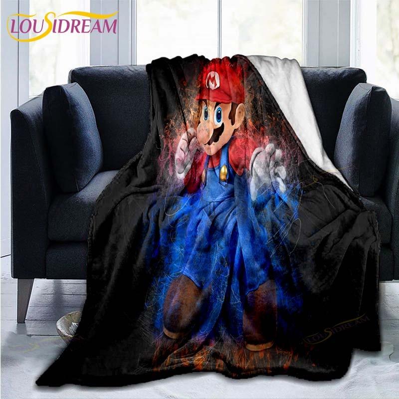 

Mario Bros pattern throw Blanket Couch Quilt Cover Travel Bedding Outlet Throw Blanket Flannel Blanket Bedspread 100x150cm