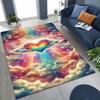 Colorful Rainbow Clouds Dream Sky Cartoon Rug for Bedroom Living Room Sofa Home Doormat Decor, Large Kid Play Non-slip Floor Mat