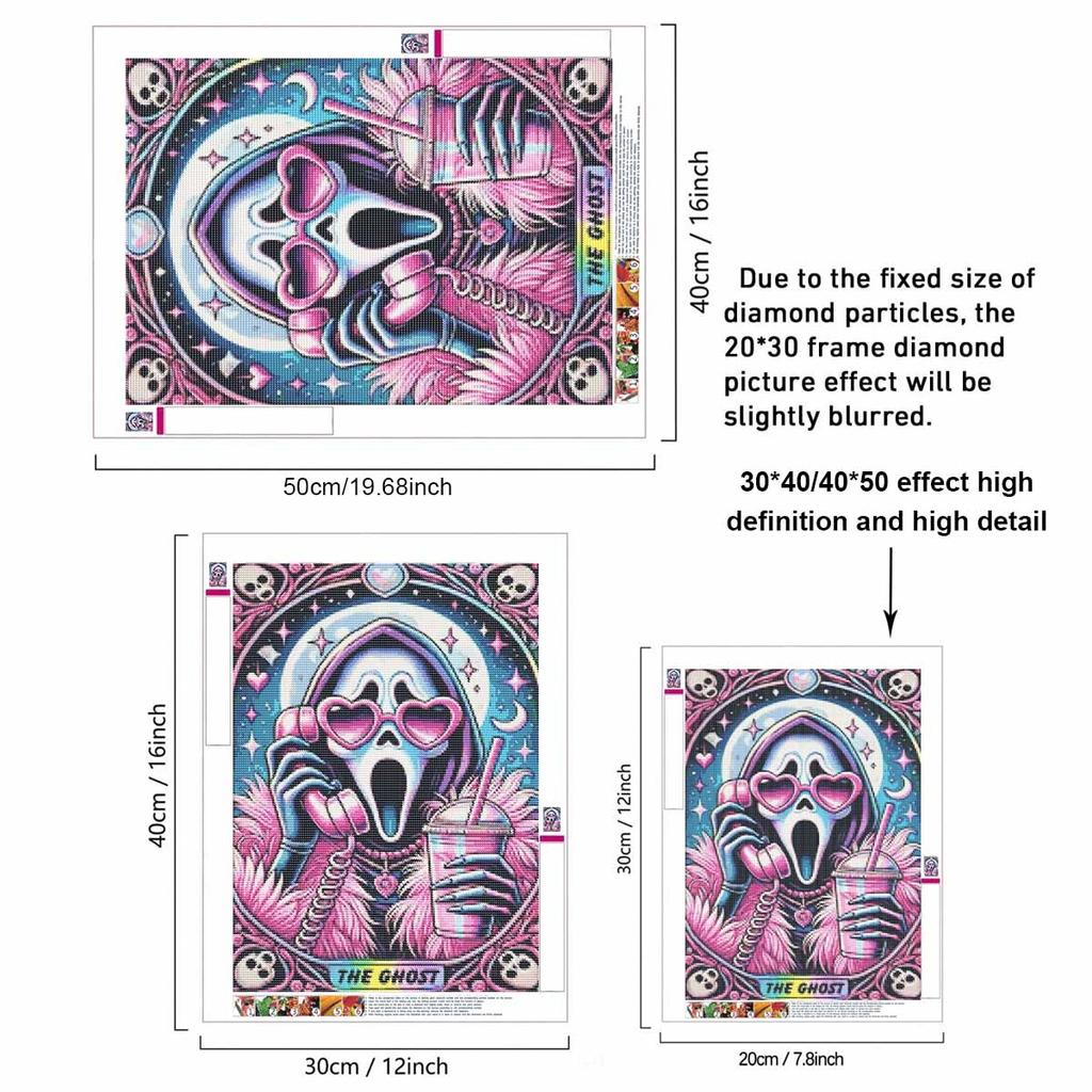 Creative Diamond Painting Kit for Adults DIY Ghost Rhinestone Picture Canvas for Leisure Craft Wall Art and Gift Making Fun Set