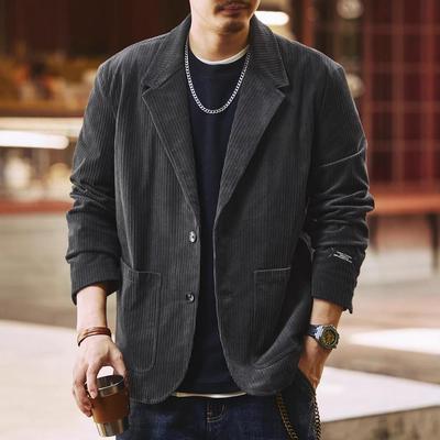 Retro Corduroy Jacket for Men - Autumn/Winter Trendy British Gentleman Business Casual Suit