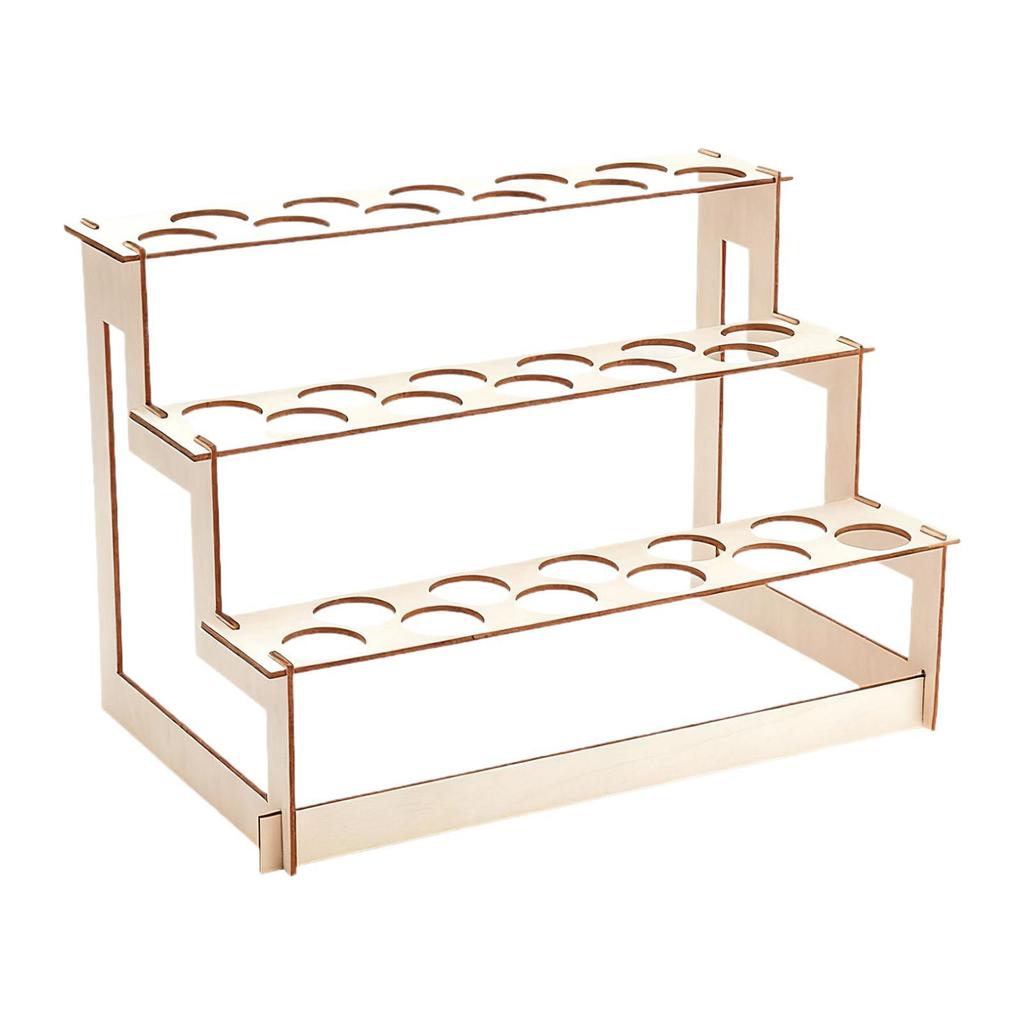 Wooden Ice Cream Cone Holder Shelf 33 Holes Decorative Sturdy 3 Layered Display Stand Pastry Rack