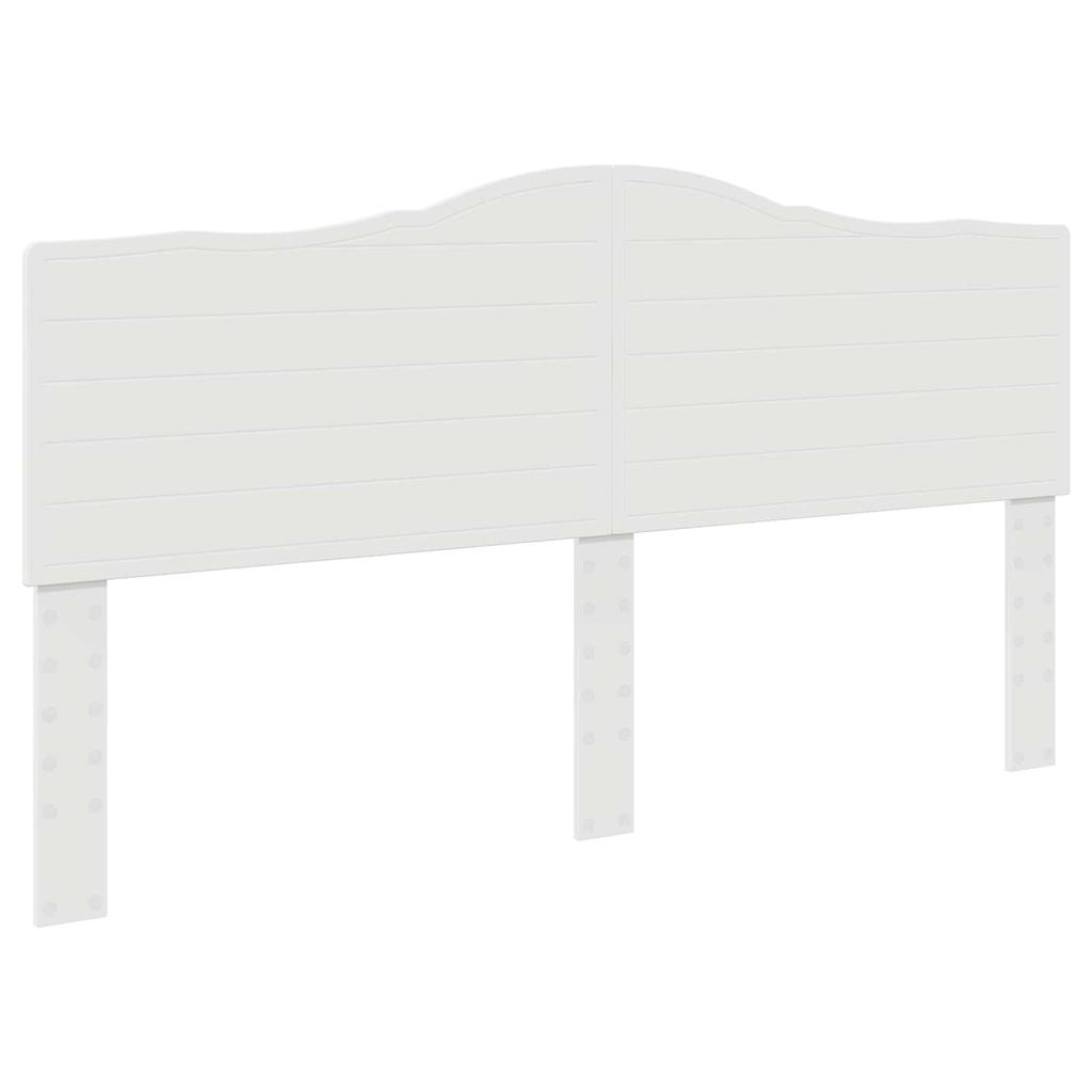 White Bed Frame with Headboard 200 x 200 cm Solid Pine Wood