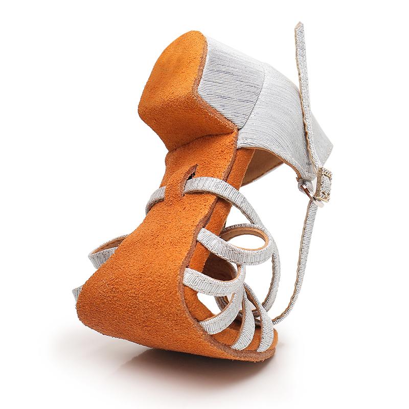 Child Girls Ballroom Dance Shoes Latin Salsa Dancing Shoes Cross Strap 3.5cm Heel
