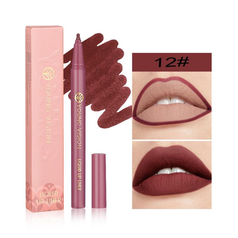 YOUNG VISION Matte Liquid Lip Liner Sponge Gourd Head Matte Nude Waterproof Lip Glaze Lippenstiftstift