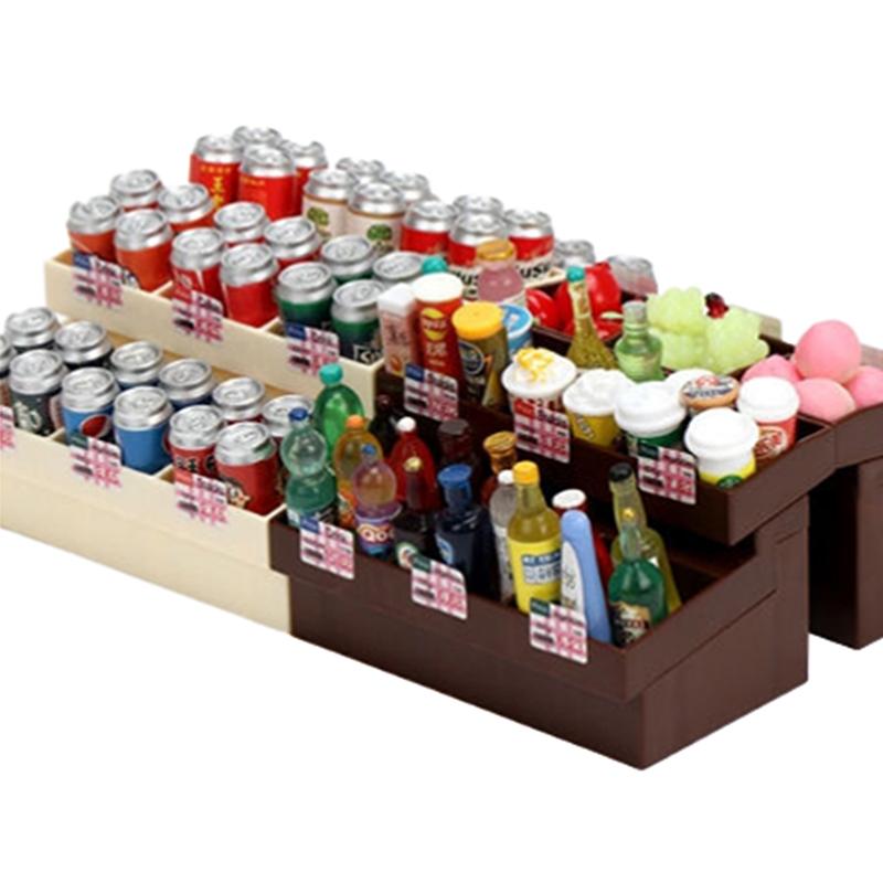 1 Set 1/12 Puppenhaus Miniatur Simulation Supermarkt Auslage Schrank Modell Dekoration Mini Brotständer Puppenzubehör Spielzeug