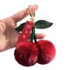 Cherry Plush Pendant: Cute Fruit Ball Keychain & Bag Charm for Couples