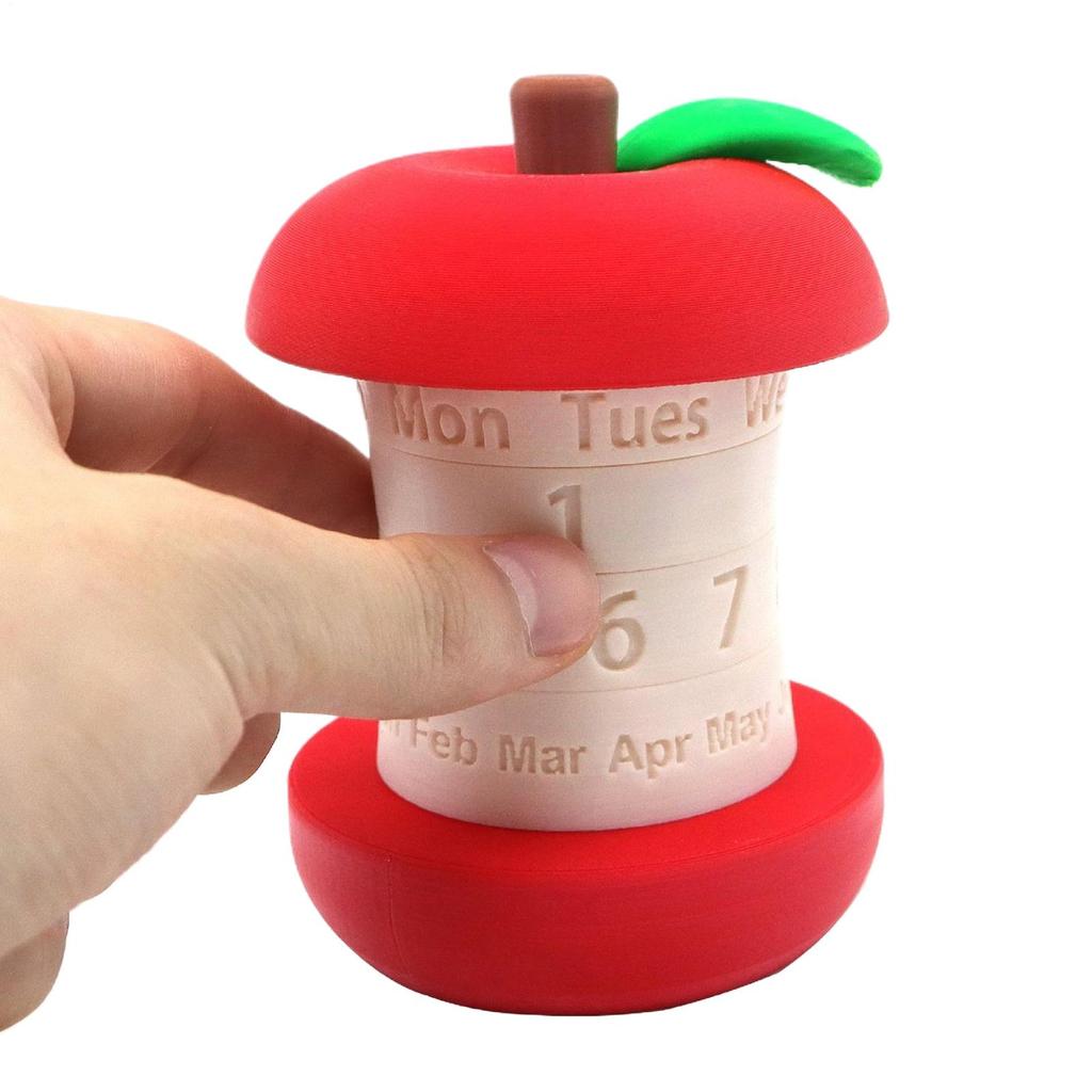 Perpetual Calendar 3D Printed Rotating Apples Calendar Creative Perpetual Calendar Desktop Decorative Ornaments Christmas Gifts