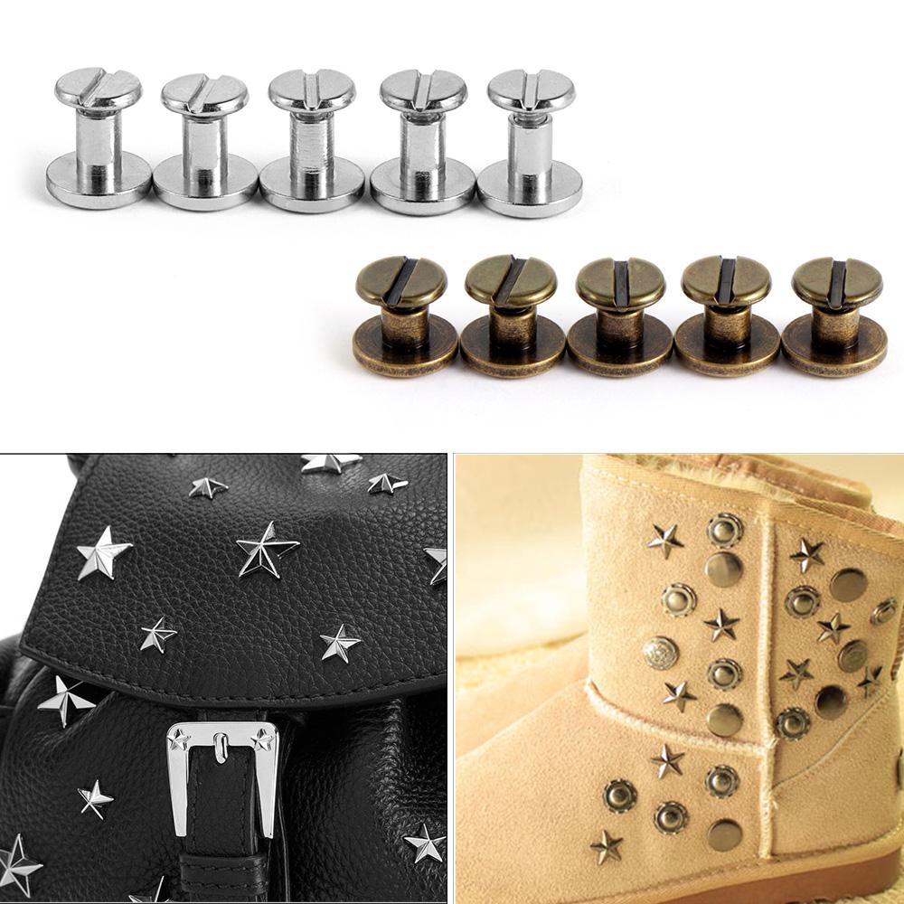 10sets Useful 10mm Solid Screw Nail Rivet Double Flat Head Belt/strap Rivets Luggage Leather Metal Craft High Quality